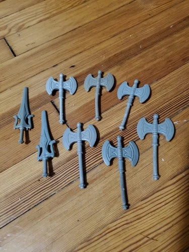 Vintage 1980s Masters Of The Universe He-Man Accessories Lot Axes + Swords