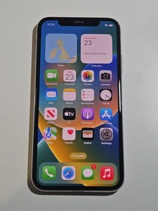 Apple iPhone X - 64GB - Silber (Entsperrt) - RISSIGES HINTERGLAS