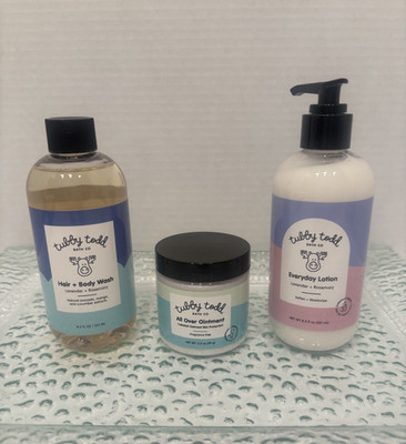 Tubby Todd Lavender Rosemary Hair Body Wash Everyday Lotion and Ointment Set NEW