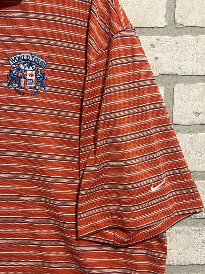 Nike Golf Tour Performance Polo Men’s L Orange Fit-Dry World Tour Links Shirt - Image 3 of 4