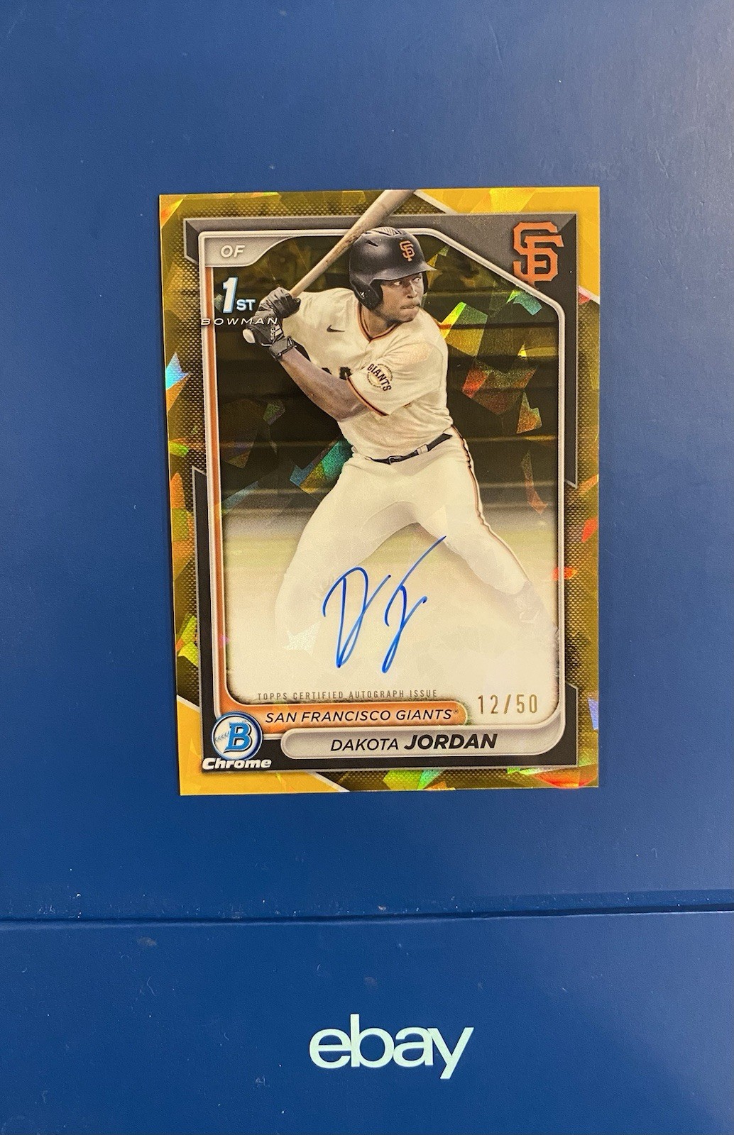 Dakota Jordan 2024 1st Bowman Chrome Draft Gold Sapphire Auto /50