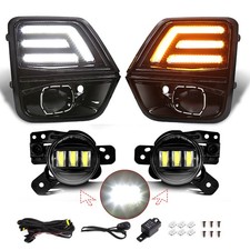 4pcs Led Drl Triple Lenses White Fog Lights Kit For Chevrolet Colorado 2023-2026