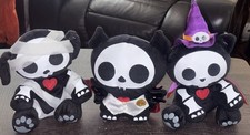LOT OF 3 2009 Jakks Skelanimals in Disguise Dax Diego Kit Halloween Plush 6