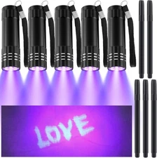 Tegeme 10 Pcs Blacklight Pen Set 5 Invisible Ink 5 Black 