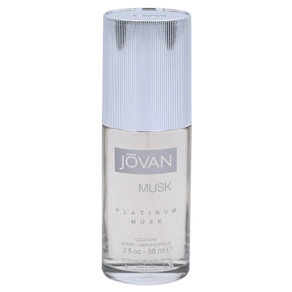Одеколон для мужчин Jovan Platinum Musk от Jovan туалетная вода 3,0 унции новый в коробке - Изображение 2 из 4