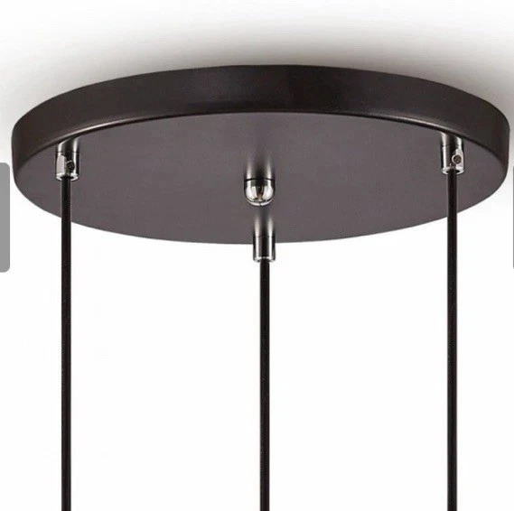Statement Light Fitting Cluster Pendant Ceiling Light Black Geo 3 Bulb cage - Image 3 of 3