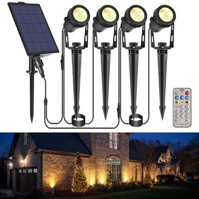 B-right Solar Spot Lights Outdoor, 8 Modes IP65 Waterproof Solar Powered Gard...