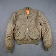 Vintage Alpha Industries MA-1 Bomber Jacket Mens Small Green Reversible USA 80s
