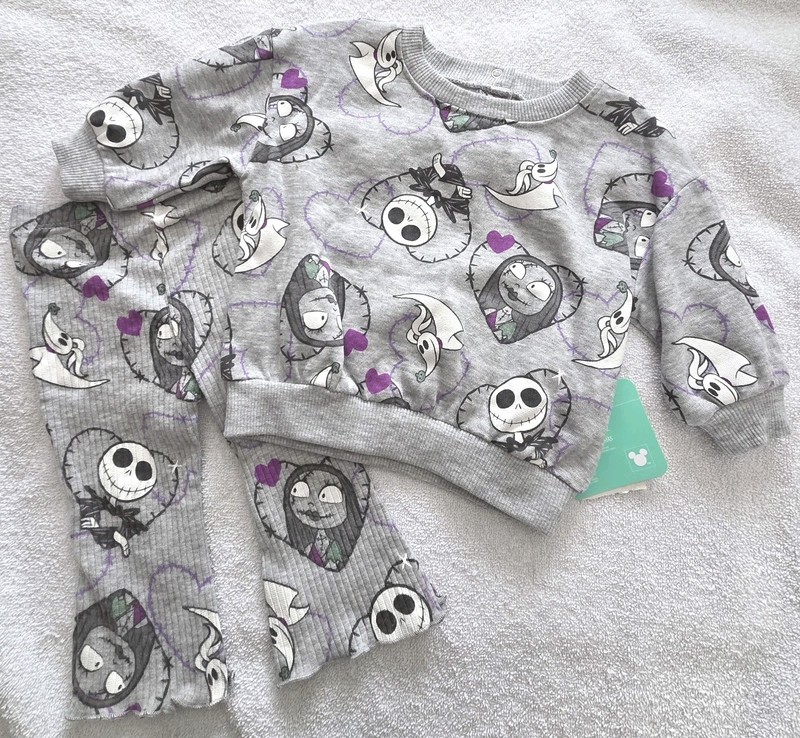 Disney's The Nightmare Before Christmas 2pc Outfit Top Pants 3-6m Baby Girl NWT 