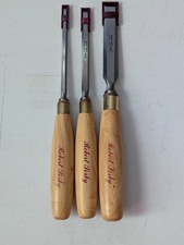Robert Sorby 166 Bevel Edge Chisel Set 6 10 & 19mm 3 Piece Set 1/4" 3/8" 3/4"