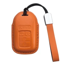 Yuebutor Key Fob Cover Case Leather Fit for Honda Accord Civic CRV HRV CRZ Fit