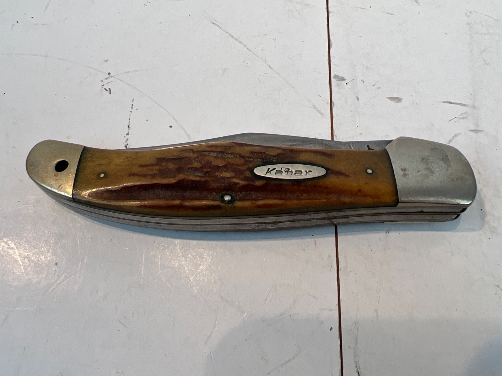 Kabar Stag Handle Large Folding Hunter Pocket Knife