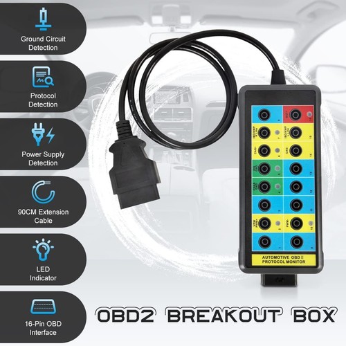 Universal Fit OBD Breakout Box for Electrical Testing with LED Signal Indicators - Photo 4/11