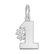 Number One Charm - Metal - Sterling Silver