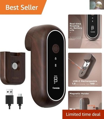 Rechargeable Turbo Can Opener - One Touch Operation with LED Battery Indicator