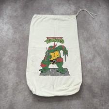 Vintage Teenage Mutant Ninja Turtles Raphael Laundry Bag 80s Made in USA Canvas
