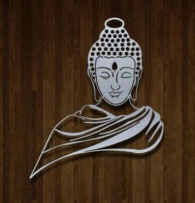Lord Buddha Schwarz Metall Wohndeko Wandbild Indoor Outdoor Deko Best G