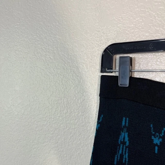 Falda Rebecca Minkoff Mujer Mediana Tejido Rayón Negro Azul Pull On Midi Art Foto 2 de 4