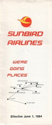 Sunbird Airlines timetable 1984/06/01