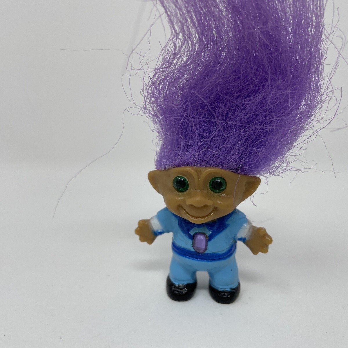 1992 Ace Novelties Mini Troll Doll Purple Hair and Purple Gem | eBay