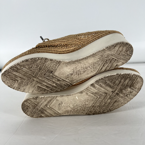 Robert Clergerie Lisa Wedge Platform Oxfords Size 39 US 8.5 Woven Straw Raffia - Picture 14 of 18