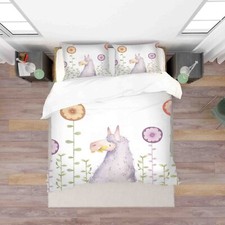 3D Floral Animal Painting Kids Quilt Cover Set Duvet Cover Bedding Pillowcases