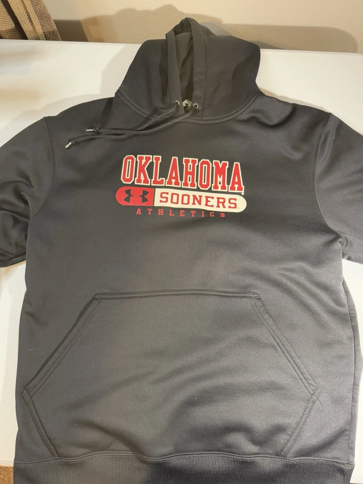 VETEMENTS Under Armour Oklahoma University Pullover Nero Felpa con Cappuccio Uomo Taglia S