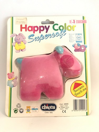 Vintage chicco supersoft stuffed animal cow, washable, happy color collection - Picture 2 of 2