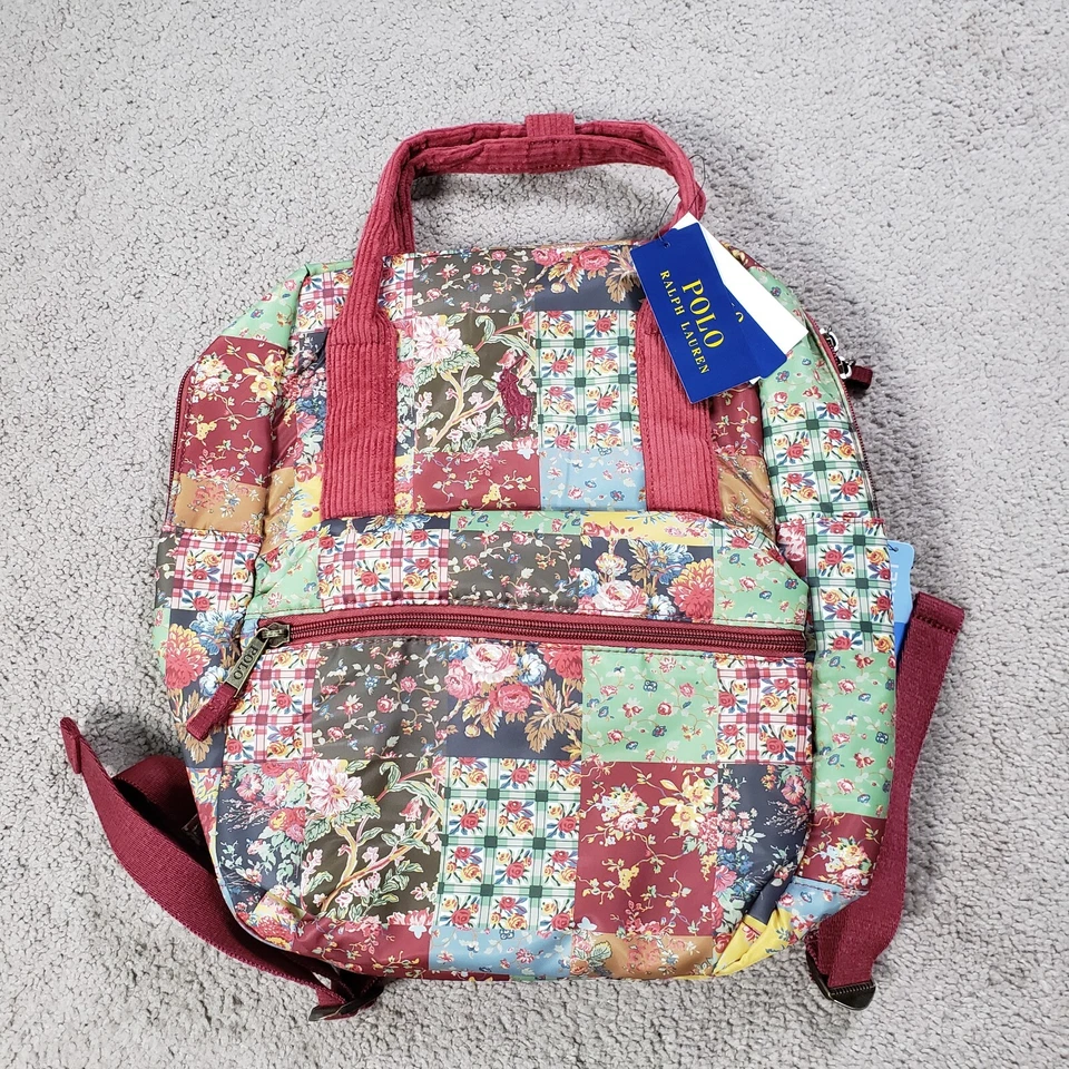 NUEVO Polo Ralph Lauren Mochila Niños Bolsa de Libros Laptop Viaje Escuela Parche Floral Foto 2 de 4