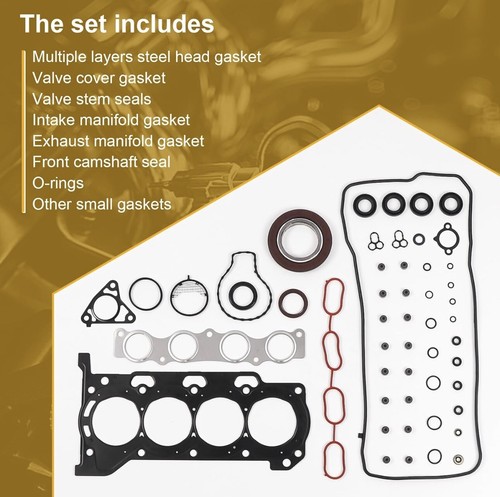 Fits 2010 2011 2012 2013 14 Lexus Toyota Prius 1.8L L4 DOHC 16V Head Gasket set - Picture 3 of 4