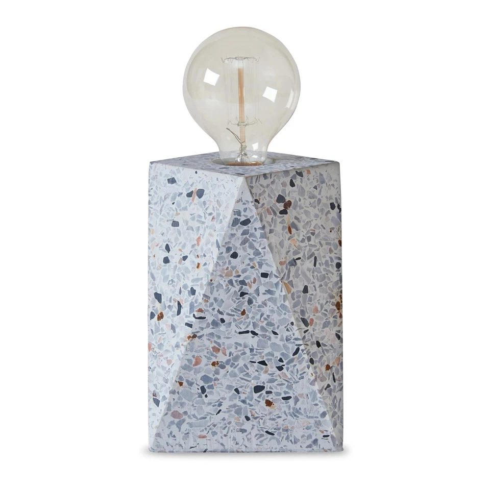 7-дюймовая современная маленькая настольная лампа Benjara Joen, скульптура из цельного камня, терраццо,... - Изображение 2 из 4