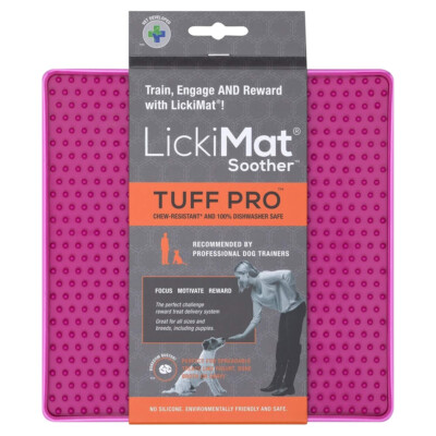 LickiMat Soother PRO Tuff pink 20x20 cm für Hunde, spülmaschinenfest & gesund