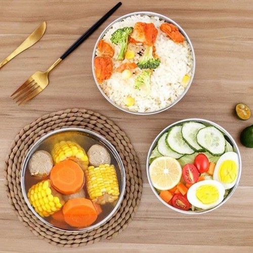 Heat Insulated 304 Stainless Steel Rice Soup Bowl with Double Wall Design - Picture 9 of 12