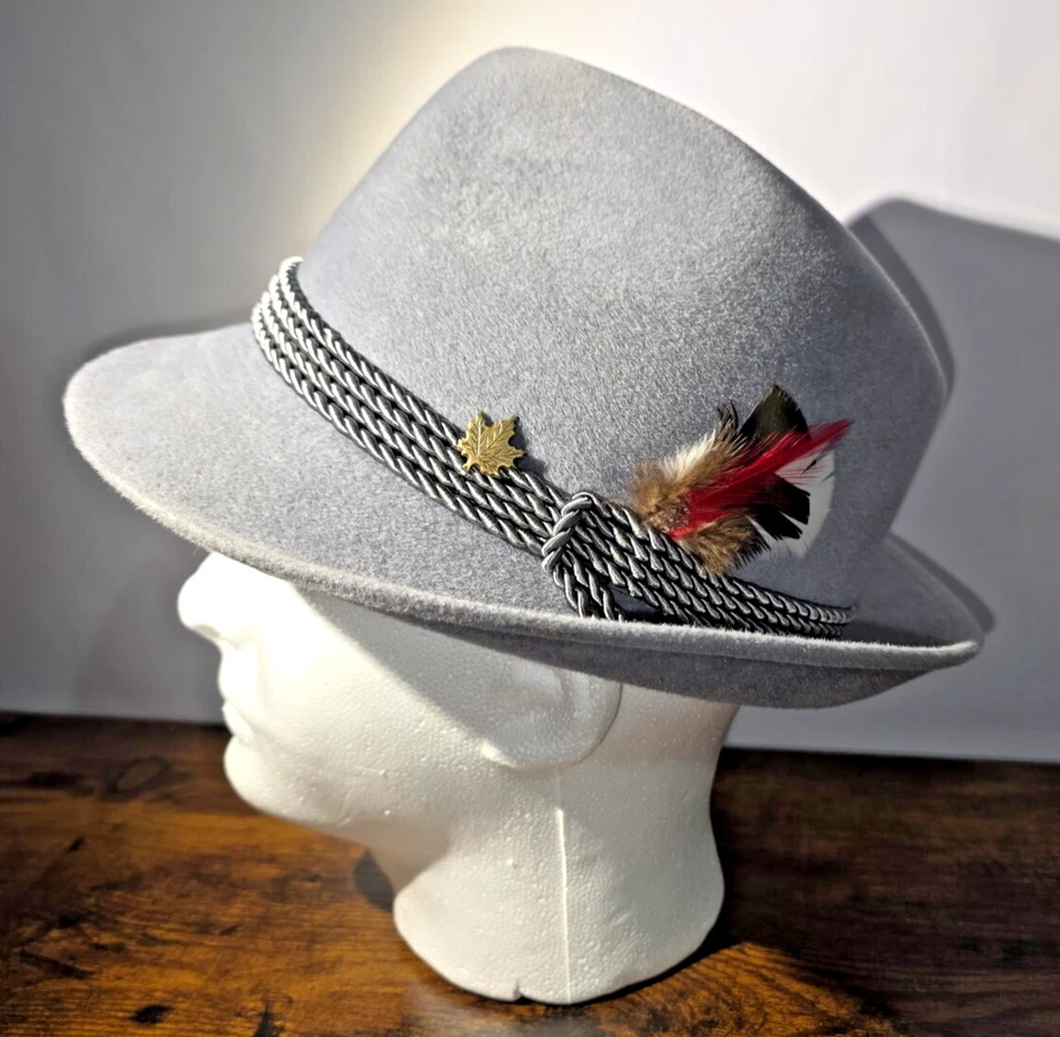 Fieltro de piel gris esterlina Biltmore Tremblant vintage talla 7 3/8 **NUEVO**NUEVO EN CAJA** IMPERDIBLE VERLO Foto 2 de 4