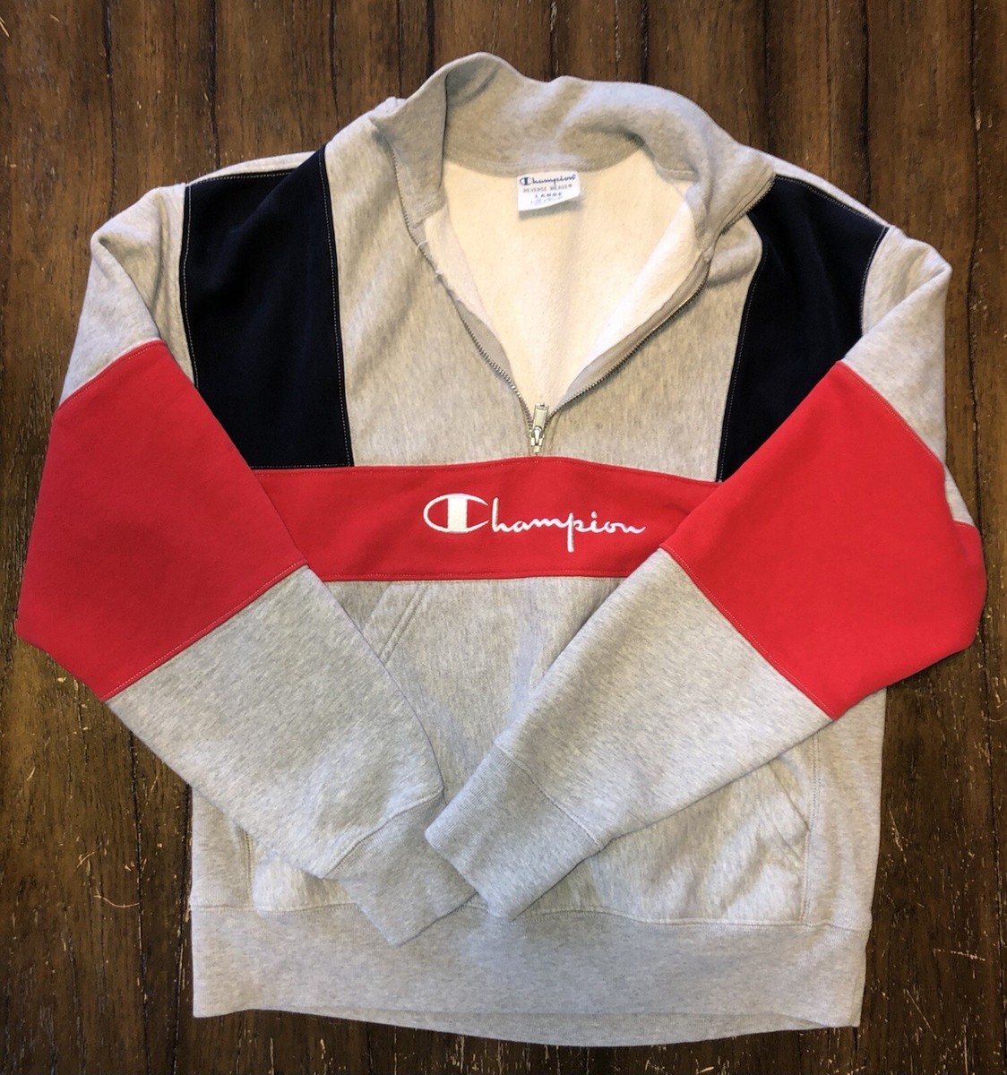 Vintage Champion Reverse Weave 1/4 Zip Pullover Size Large