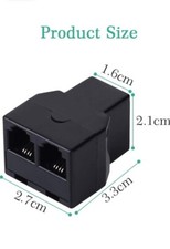 2 Way TELECOM Splitter 6P4C/RJ11 FEMALE- 2 X 6p4C/RJ11 FEMALE ADAPTER 