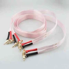 Preffair One PairSilver Plated 7N OCCHifi Bi-Wire Speaker Cable with Banana Plug
