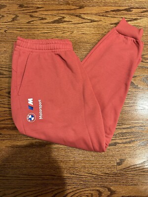 Puma BMW M Motorsport Essential Fleece Pants Mens Size XXL 621302-10 Astro  Red