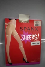 Spanx Sheers Footless Leg Support Nude Tights Womens G - NEW
