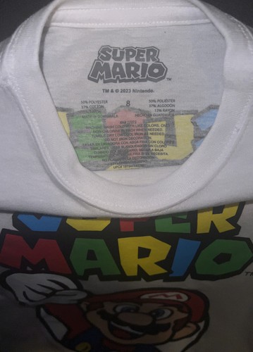 Nintendo💫Super Mario Bros. Logo Boy’s T-Shirt Sz Med(8)Officially Licensed NWTS - Picture 7 of 10