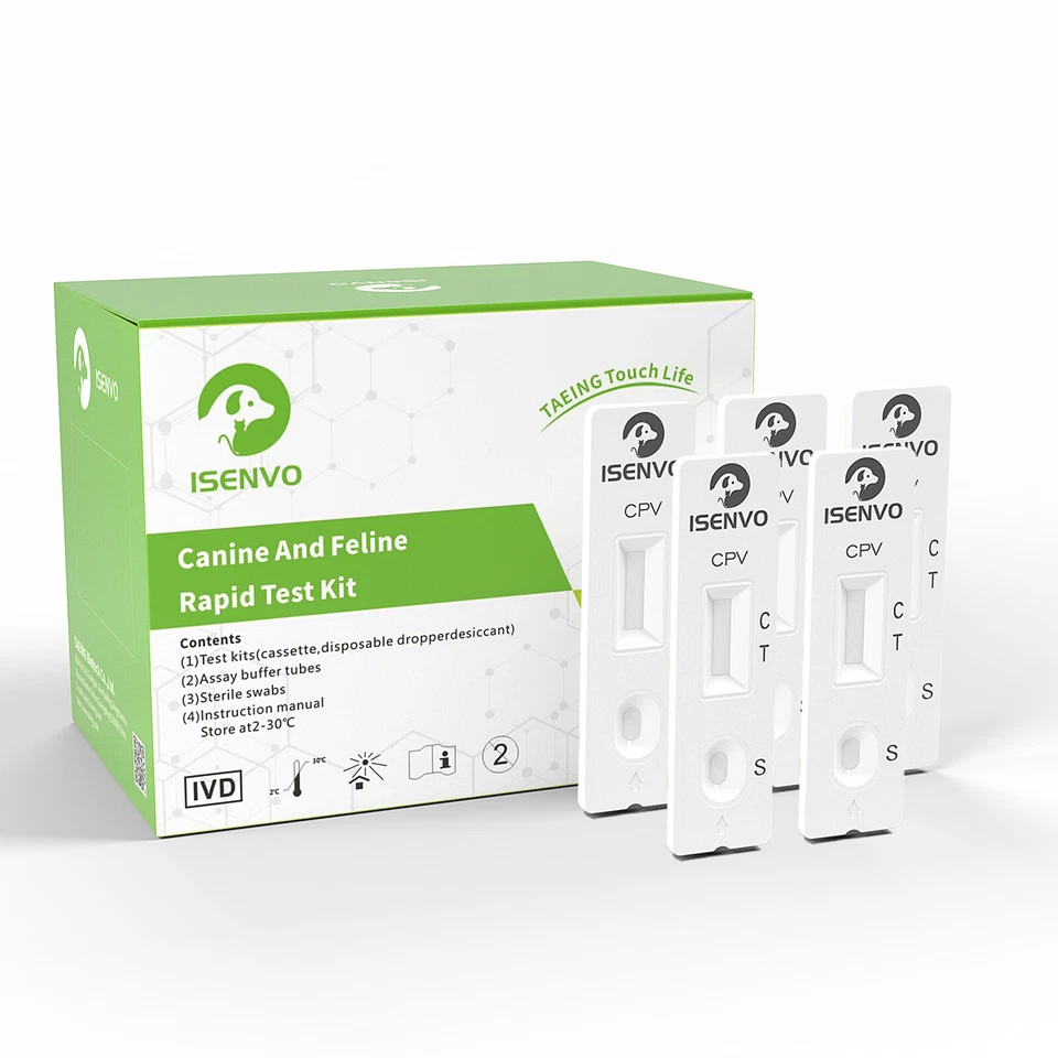 ISENVO 10PACK Canine Parvovirus - CPV Ag Fecal Swab Home Test Kit For Dogs Veterinarian