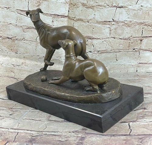 After Pierre-Jules Mene Two greyhounds at play French European Bronze Masterpiec - 第 3/7 張圖片
