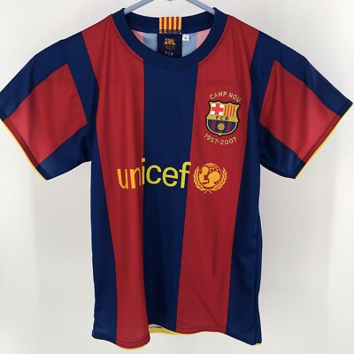 NWT Boys Official FCB Barcelona Red and Blue Soccer Jersey Size 6