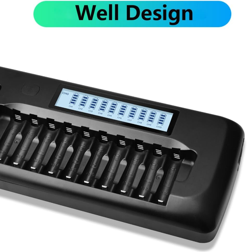 10+4 Bay LCD Universal Battery Charger for AA AAA 9V NIMH NICD Rechargeable Batt - Picture 4 of 12