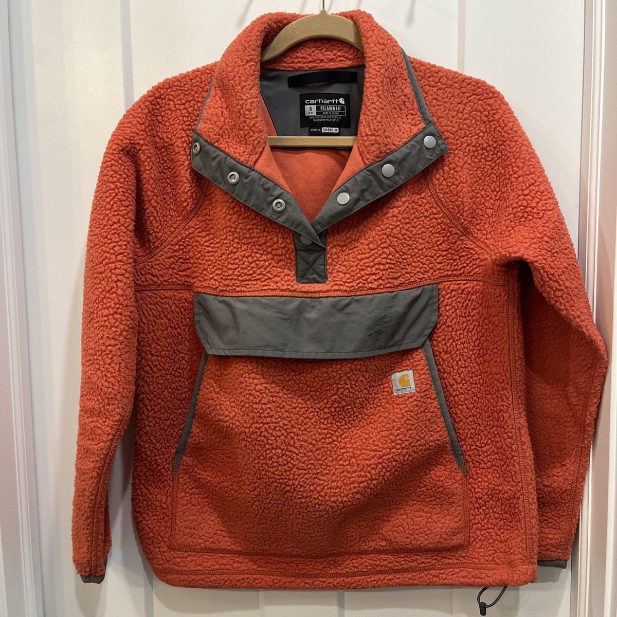 Carhartt Fleece Pullover Sherpa Snap Front Orange 0J4991-W Women's