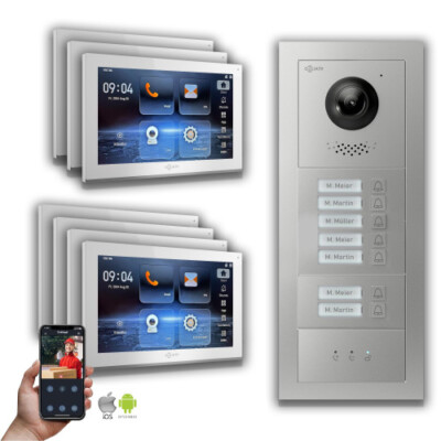 Goliath IP Video Türsprechanlage: 10-Zoll 7 Familienhaus, Anzeige, Silber