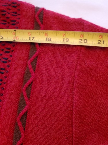 Vtg. Norm Thompson Deep Red Cherry Sweater 1/4 Zip Pullover Lambswool Italy Med. - Picture 5 of 14