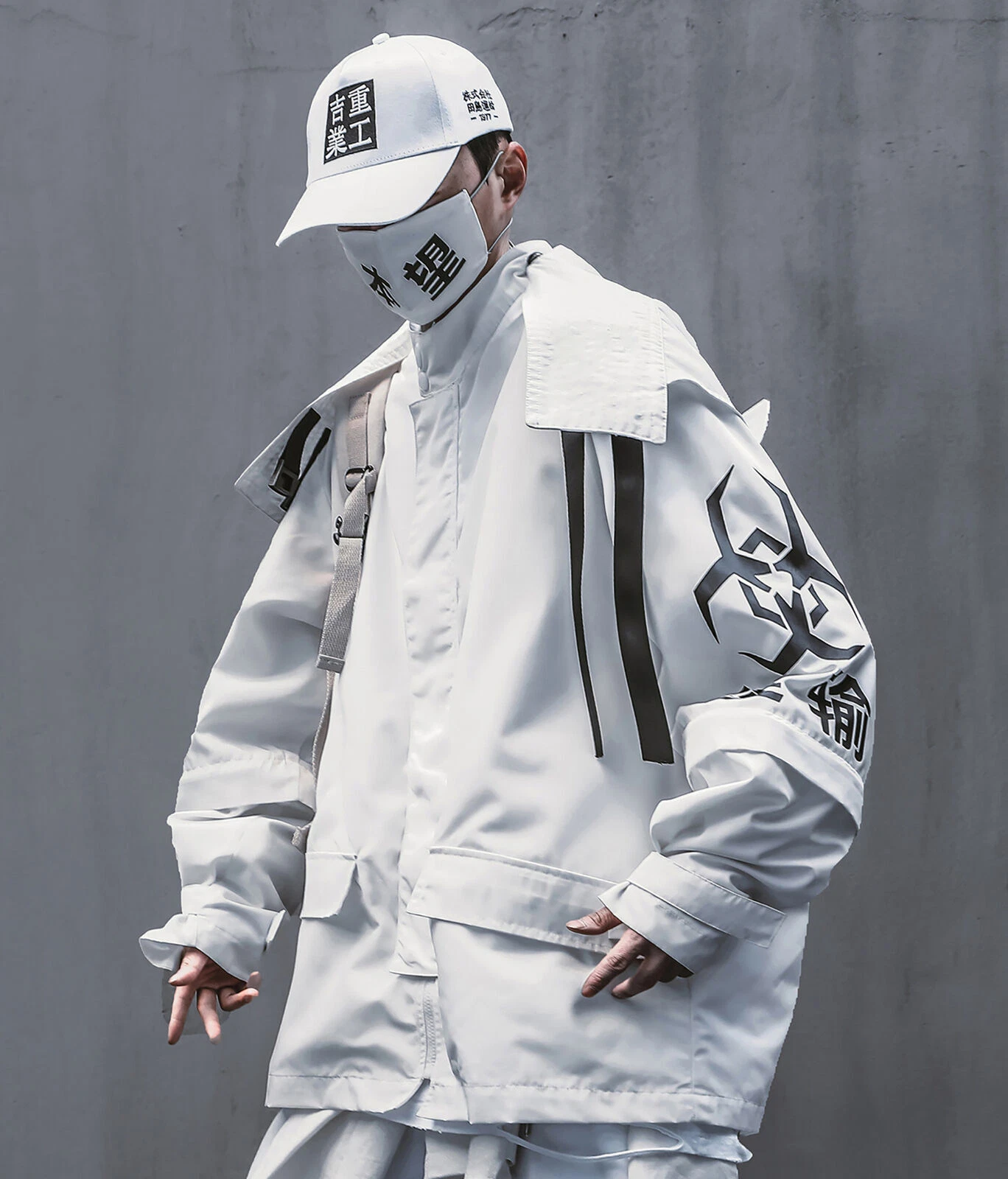 Niepce Techwear Atom Bomb Cyberpunk Windbreaker Urban Hip Hop Hooded Coat Jacket - product detail image 10