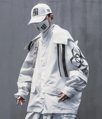 Niepce Techwear Atom Bomb Cyberpunk Windbreaker Urban Hip Hop Hooded Coat Jacket image 10