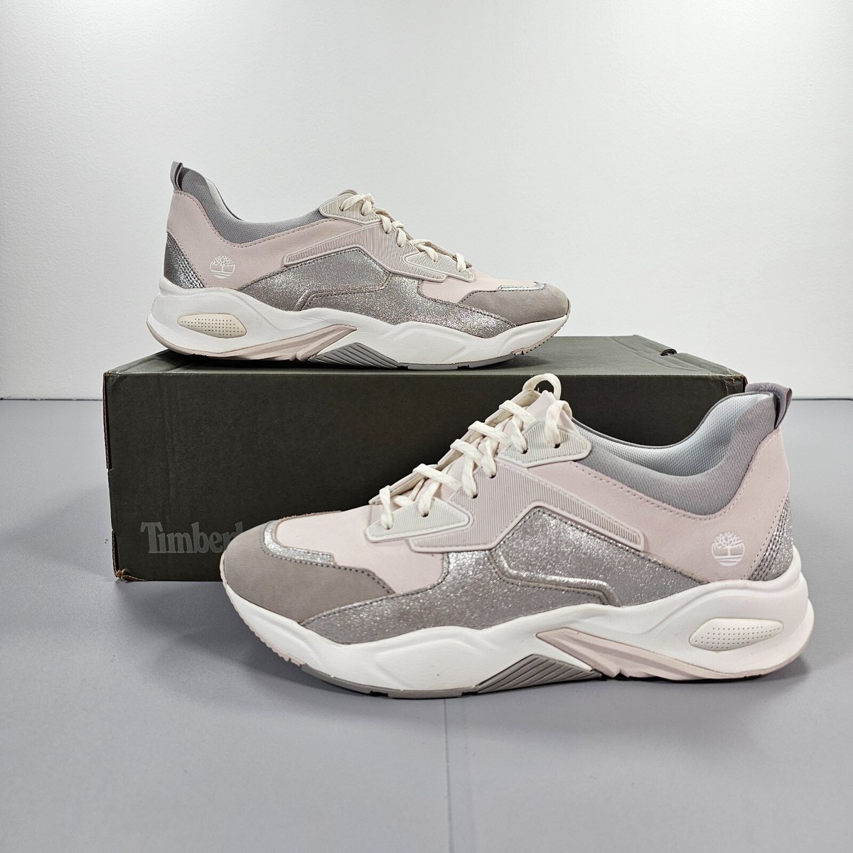 Timberland Womens Sneakers Pink Grey 8 UK Delphiville Natural Nubuck  0AA2AQ3 | eBay UK